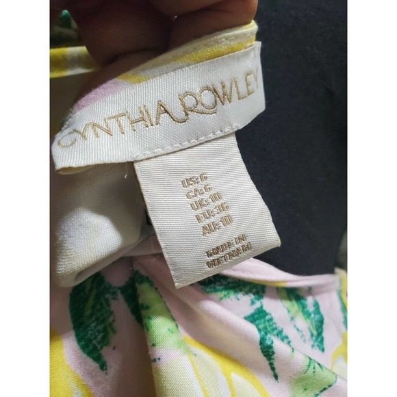 Cynthia Rowley Multicolor Cotton Sleeveless V-Neck Knee Length Dress Size 6 - Picture 7 of 10